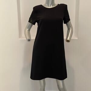 Annarita N  Short Sleeves Mini Shift Black Dress Size IT 44 USA 8